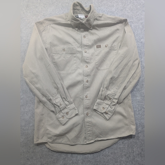 Wrangler Other - Wrangler Riggs Workwear Button Up Shirt Tan Large